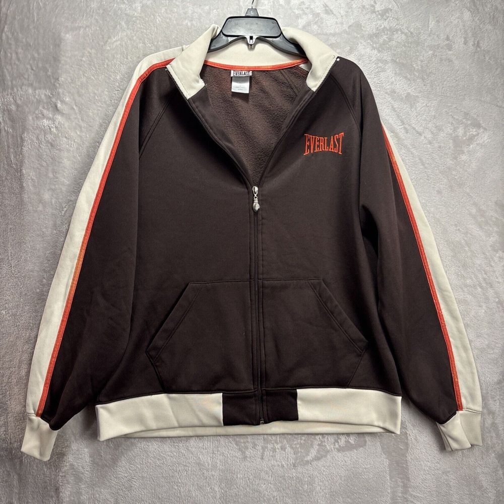 Vintage Everlast (Boxing) Brown/White And Orange Stripe Jacket size Large Rocky